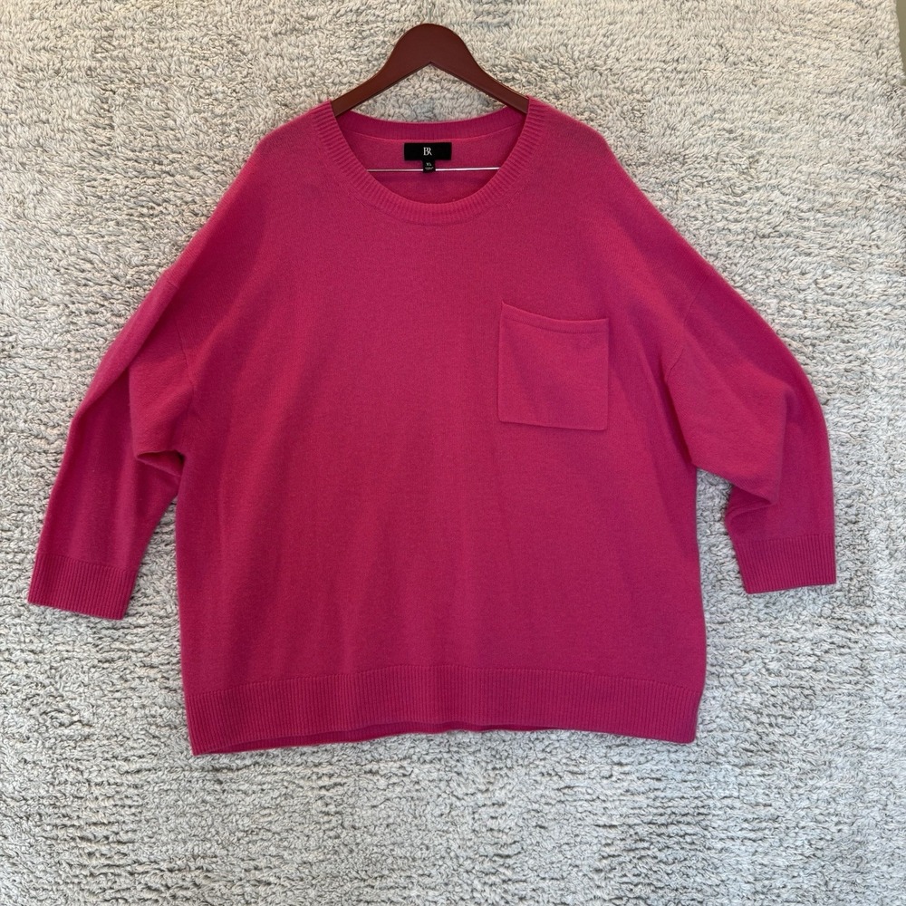 Banana Republic 100% Cashmere Sweater Women XL Pink Pullover Lightweight‎